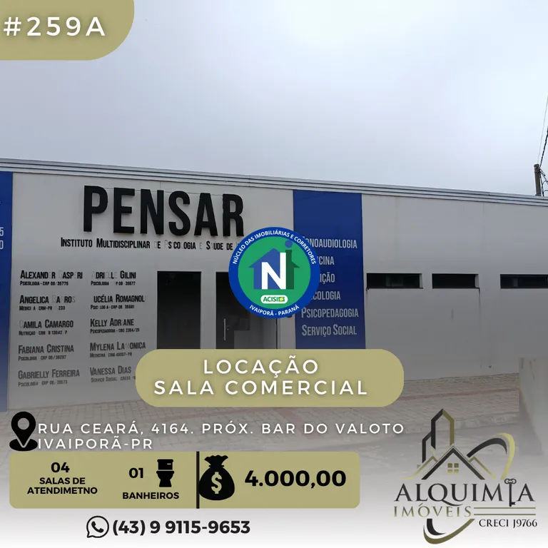 Ponto comercial para alugar na Rua Ceará