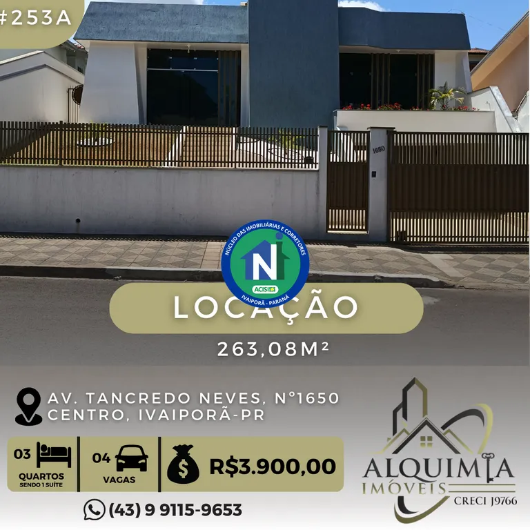 Casa para alugar na Avenida Tancredo Neves