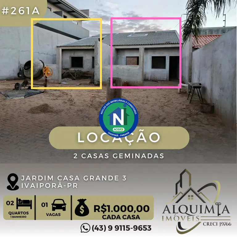 Casa geminada para alugar no Jardim Casa Grande III